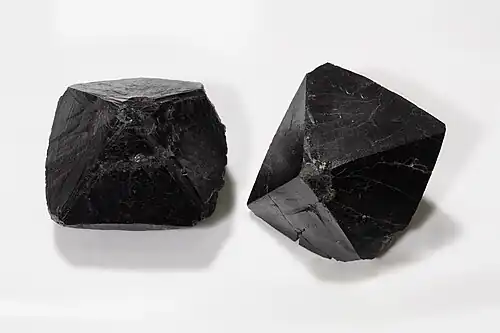 Cassiterite bipyramids, edge length c. 30 mm, Sichuan, China