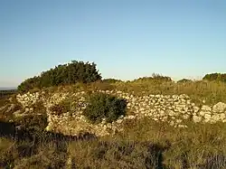 Stone ruins at the Castro of Vila Nova de São Pedro, Portugal