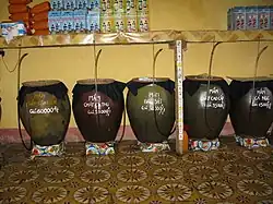 Large containers of fish sauce for sale in Vietnam