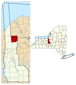 Location within Cayuga County and the state of New York