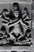 Natya Shiva (dancing Shiva) depiction on ceiling in Arakeshvara temple at Hole Alur