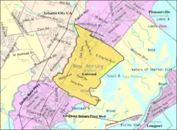 Census Bureau map of Linwood, New Jersey