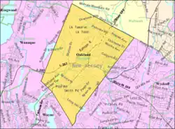 Census Bureau map of Oakland, New Jersey