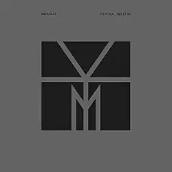 A black square containing an abstract geometric design on a dark grey background.