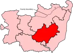 Location of Central Suffolk and North Ipswich Constituency in Suffolk following the 2023 Boundary Review