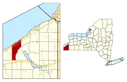 Location within Chautauqua County and New York state