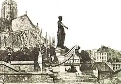 Project for a monument representing the city of Paris behind Notre-Dame-de-Paris.