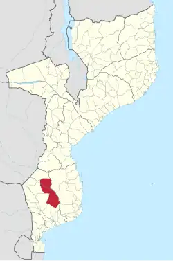 Chigubo District on the map of Mozambique