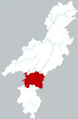 Location of Huitong County within Huaihua