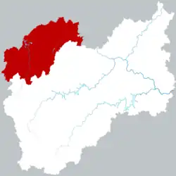 Location of Suichang County within Lishui