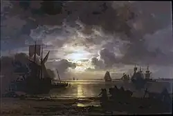 Rising Moon over the river Elbe (probably 1864)