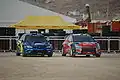 C4 WRC and Impreza WRC in the service park at the 2008 Jordan Rally.