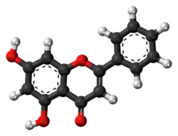 Ball-and-stick model of chrysin