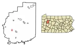 Location of Callensburg in Clarion County, Pennsylvania.