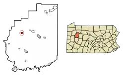 Location of Knox in Clarion County, Pennsylvania.