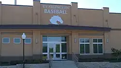 A Clay Gould Ballpark's clubhouse entrance