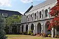 A view of the church from the cloister garden