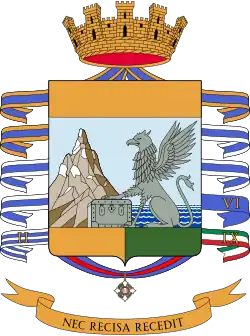 Coat of arms of the Guardia di Finanza, depicting the Cimon della Pala