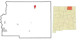 Location within Colfax County and New Mexico