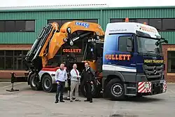 David Collett at the official handover of the Effer 205 Crane Vehicle