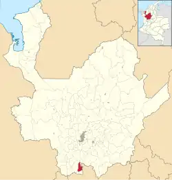 Location of the municipality and town of Valparaíso, Antioquia in the Antioquia Department of Colombia