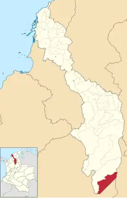 Location of the municipality and town of Cantagallo in the Bolívar Department of Colombia