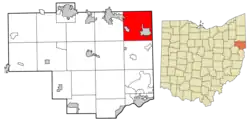Location of Unity Township in Columbiana County