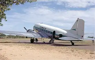 A Comair Douglas DC-3 at Skukuza in 1973