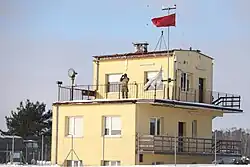 U.S. Army Soldier at a tower at the NATO Training Base in Bemowo Piskie