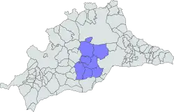 Location of Valle del Guadalhorce in the province of Málaga