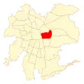 Map of Ñuñoa within Greater Santiago