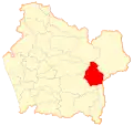 Map of Melipeuco commune in the Araucania Region