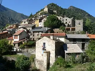 The church of Sainte-Marguerite of Nabilles, and surrounding buildings, in Conat