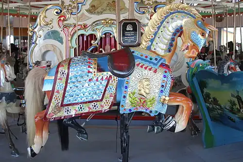 1909 carousel horse by Marcus Illions, a Looff protégé, in the Coney Island style