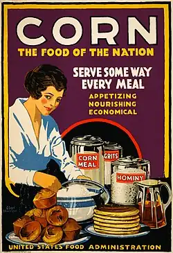 Poster of corn-based foods, U.S. Food Administration, 1918