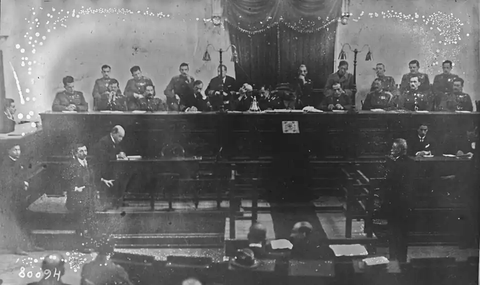 Photo from the "trial of the six" in late 1922