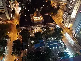 Hong Kong Court of Final Appeal building at night from Prince's Building