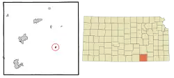 Location within Cowley County and Kansas