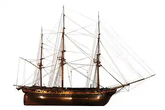 Model of the French corvette Créole