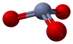Ball-and-stick model of the DFT-calculated structure of the CrO3 monomer