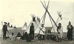 A Cree camp, likely in Montana, photographed c. 1893