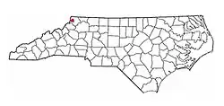 Location within the U.S. state of North Carolina