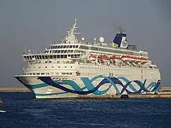 Crown Iris departing from Quay in Port of Rhodes