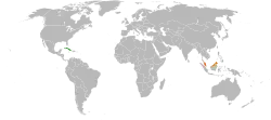 Map indicating locations of Cuba and Malaysia