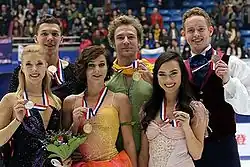 The ice dance event medalists at the 2013 Cup of China