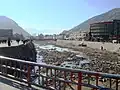 The Kabul River in the city of Kabul in 2009, now dried up