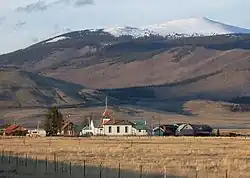 The community of Jefferson, showing one-room school house, seen looking eastward from U.S. Route 285, May 2005