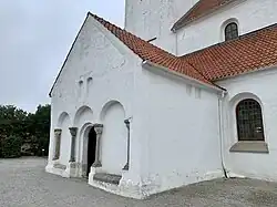 The church porch, with the main entrance to the church