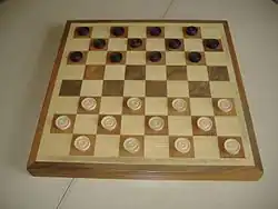 8×8 board, starting position in Italian and Portuguese draughts