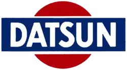 The "classic" Datsun logo, based on the flag of Japan and Japan's nickname as the "Land of the Rising Sun"